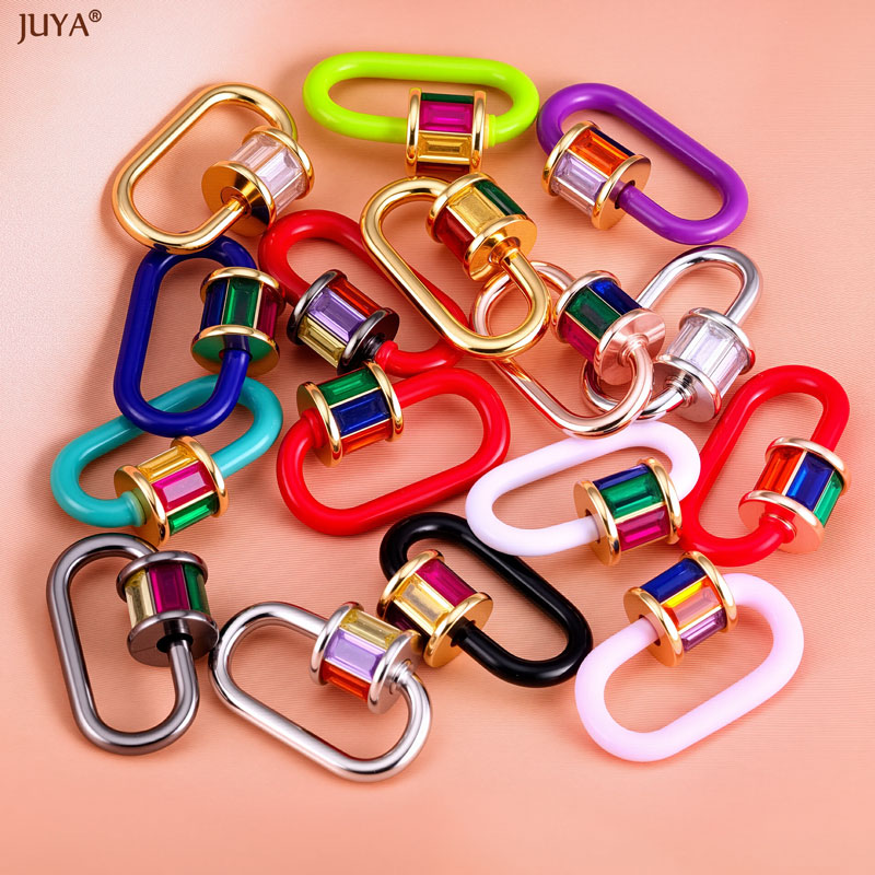 Jewelry Making Name - JUYA Rainbow Crystal Enamel Screw Carabiner