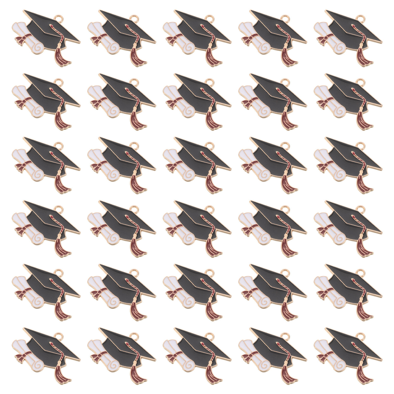Jewelry Making Diploma - 50Pcs Alloy Graduation Cap Pendants Graduation