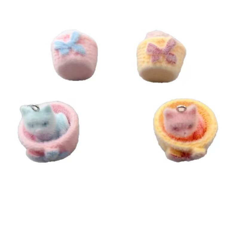 4pcs 3D plush resin cat pendan - огляд і ціна Jewelry Making Earrings