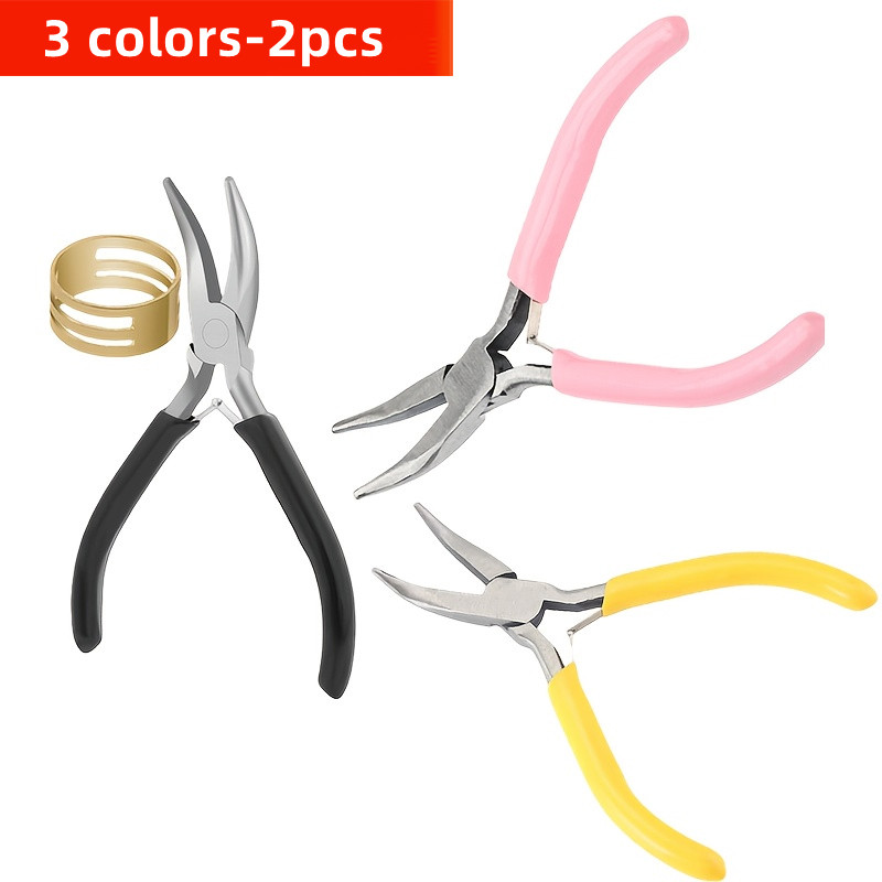 2pcs Curved Mouth Pliers Pink/ - огляд і ціна Jewelry Plier Set