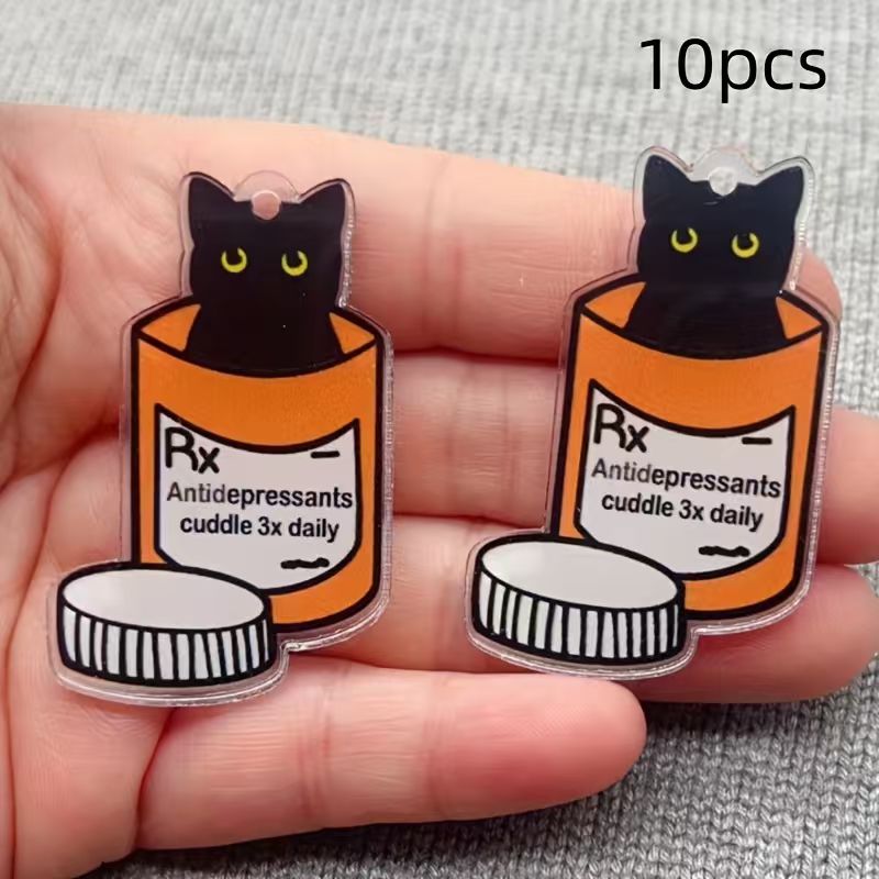 10pcs acrylic medicine cat pen - огляд і ціна Jewelry Making Earrings