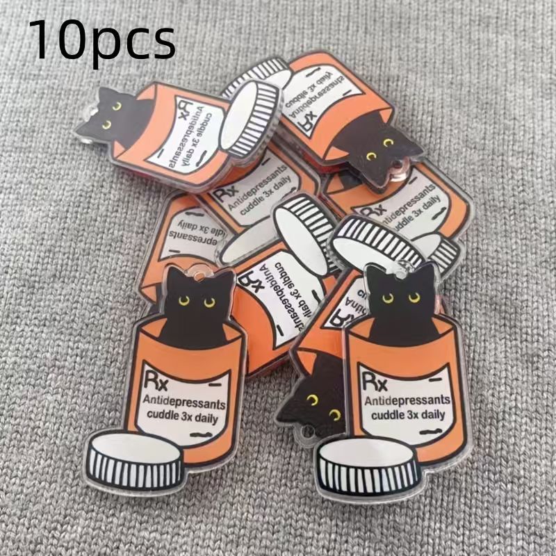 10pcs acrylic medicine cat pen - огляд і ціна Jewelry Making Earrings