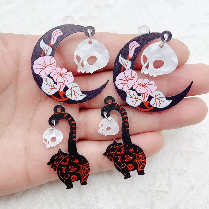 10pcs Halloween Acrylic Ghost  - огляд і ціна Jewelry Making Earrings