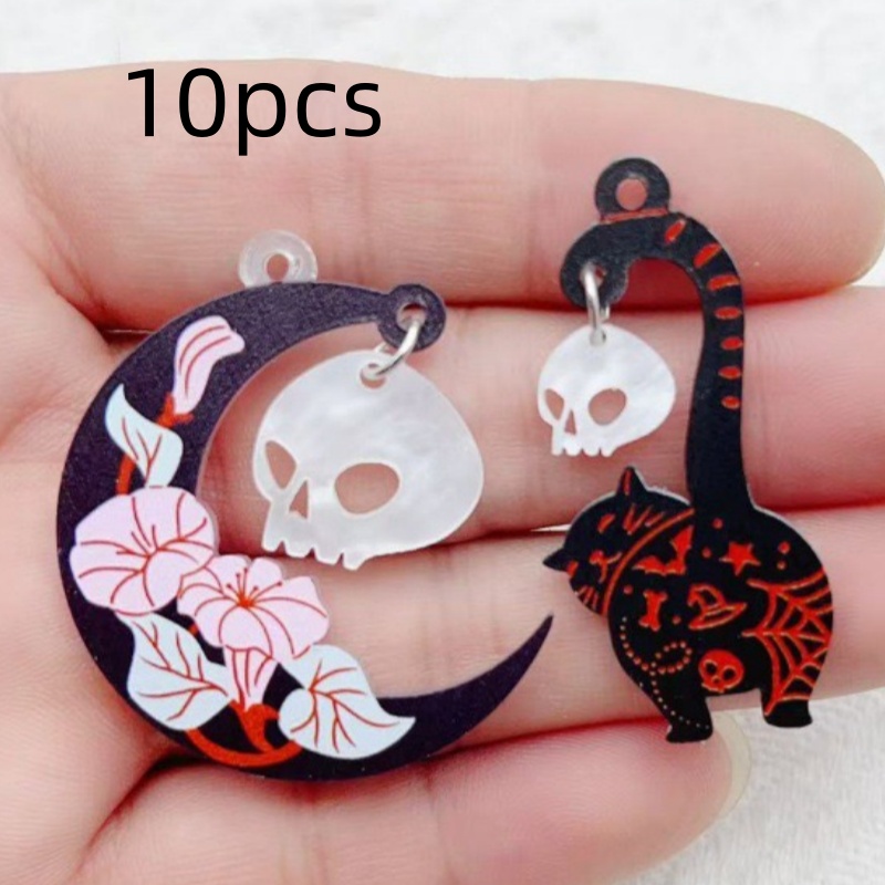 10pcs Halloween Acrylic Ghost  - огляд і ціна Jewelry Making Earrings