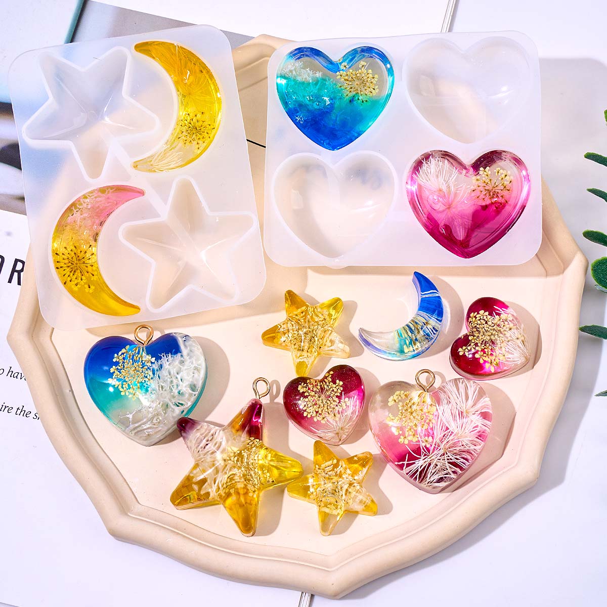 Heart Star Moon Pendant Silico - огляд і ціна Jewelry Making Mold