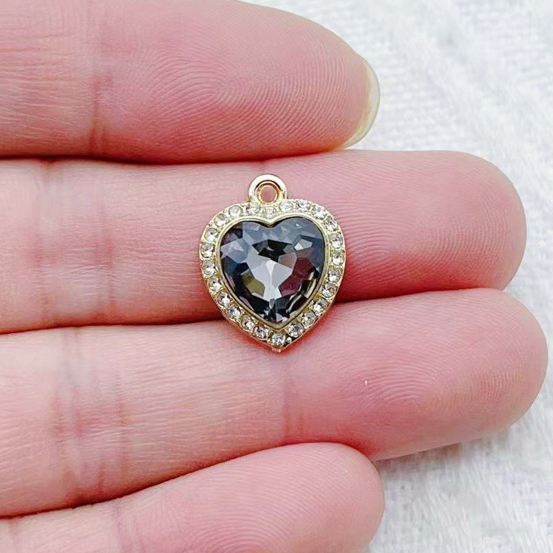 10pcs heart-shaped inlaid colo - огляд і ціна Jewelry Making Earrings