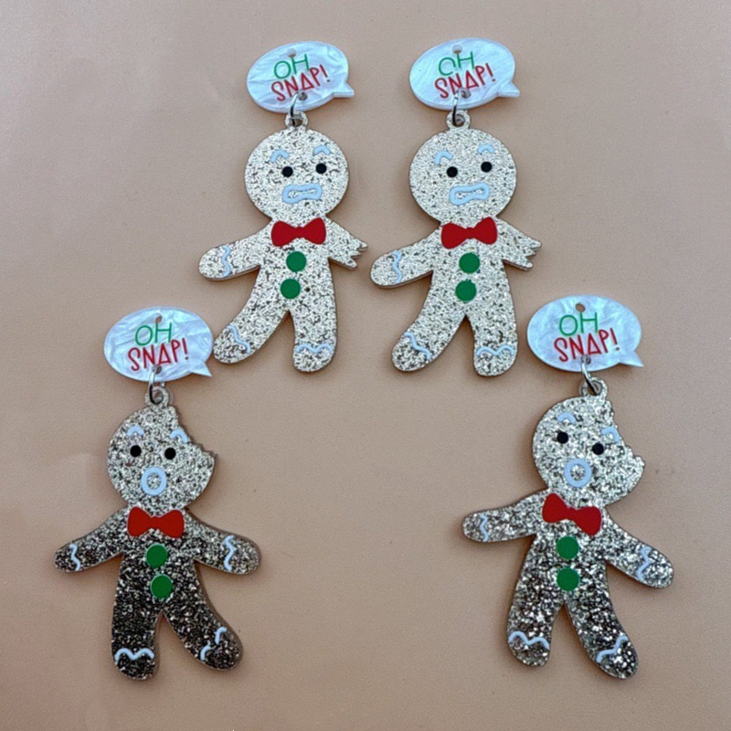 10pcs Cute Christmas Gingerbre - огляд і ціна Jewelry Making Earrings