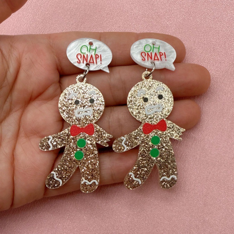 10pcs Cute Christmas Gingerbre - огляд і ціна Jewelry Making Earrings
