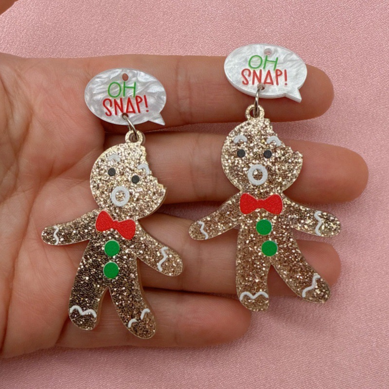 10pcs Cute Christmas Gingerbre - огляд і ціна Jewelry Making Earrings