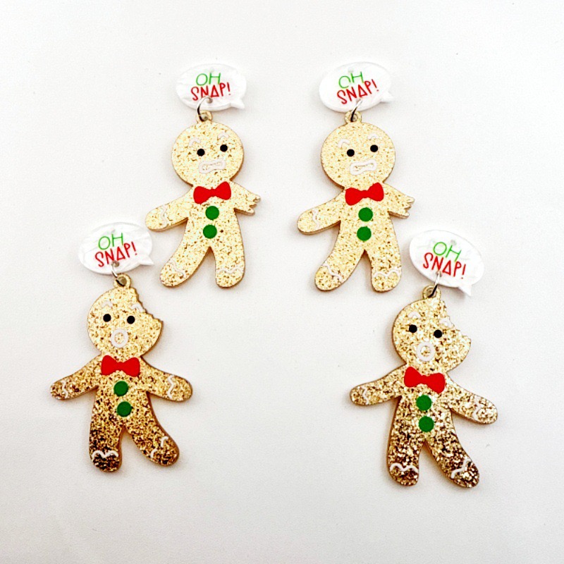 10pcs Cute Christmas Gingerbre - огляд і ціна Jewelry Making Earrings