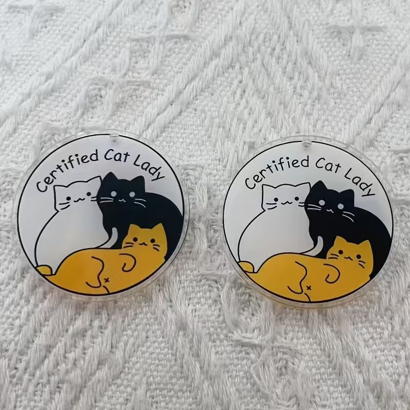 10pcs acrylic cute cat pendant - огляд і ціна Jewelry Making Earrings