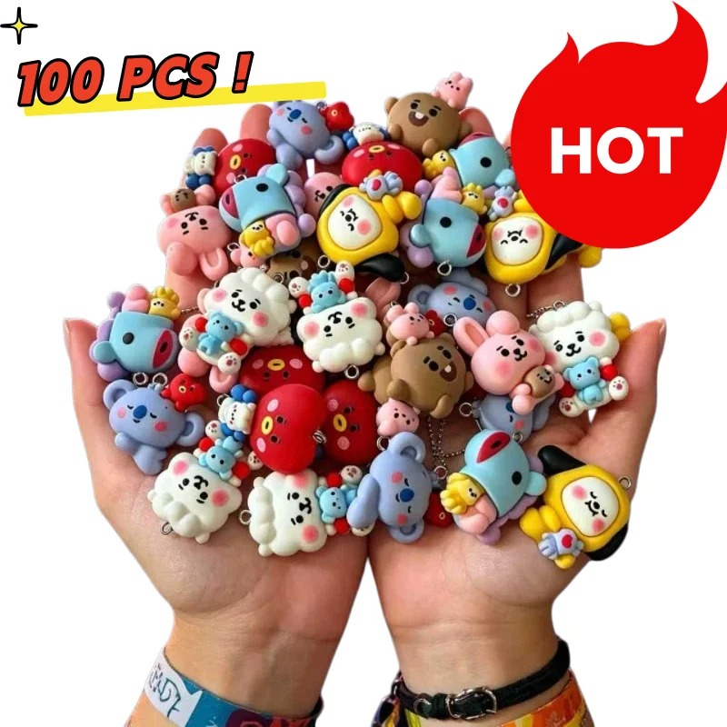 7pcs BT21 Resin Cartoon Charm  - огляд і ціна Jewelry Making Earrings
