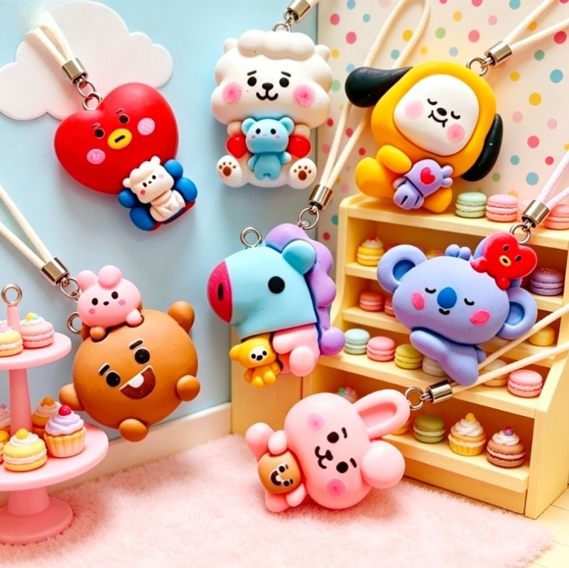 7pcs BT21 Resin Cartoon Charm  - огляд і ціна Jewelry Making Earrings