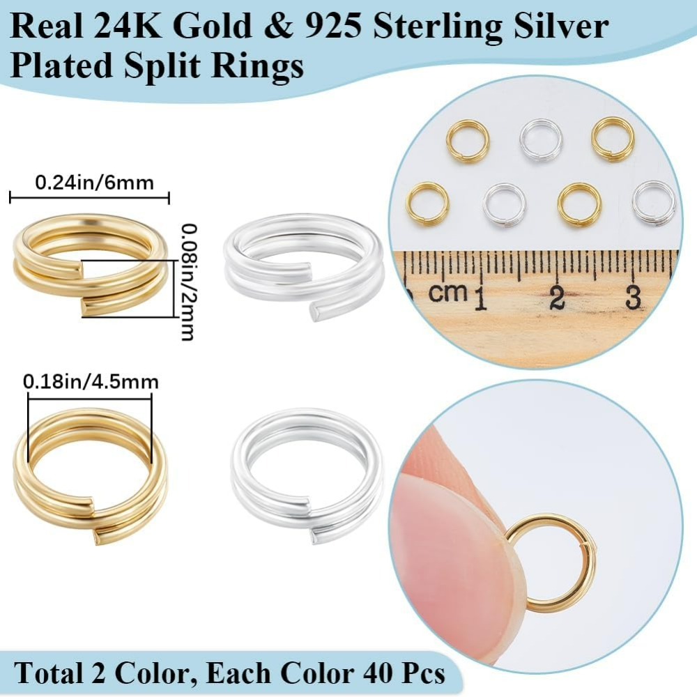 1 Box 80Pcs Split Jump Ring 24 - огляд і ціна Jewelry Making Jump Rings