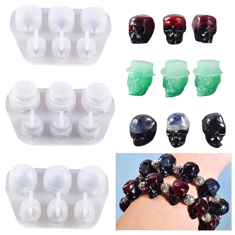 3pcs skull pendant resin mold  - огляд і ціна Jewelry Making Mold