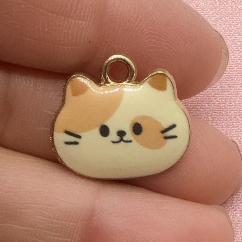 12pcs Printed Cat Head Alloy D - огляд і ціна Jewelry Making Earrings
