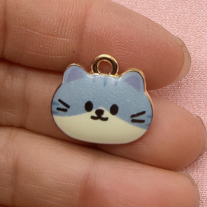 12pcs Printed Cat Head Alloy D - огляд і ціна Jewelry Making Earrings