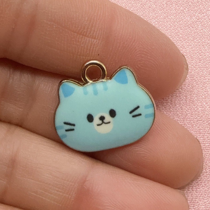12pcs Printed Cat Head Alloy D - огляд і ціна Jewelry Making Earrings